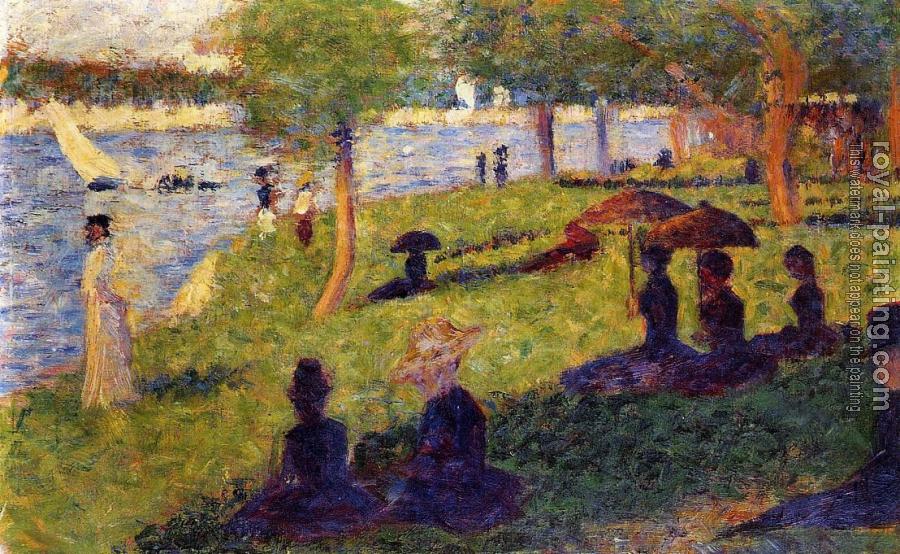 Georges Seurat : La Grande Jatte, Woman Fishing and Seated Figures